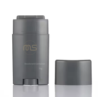 Fournisseur Forme Ovale 75g Récipient Bâton Déodorant Plastique Noir Mat pour Hommes Remplissage Fond Pp Bâton de Protection Solaire Bouteille 2.5oz