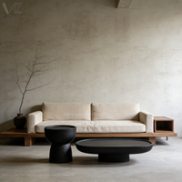 Vente en gros de meubles d'intérieur nordiques de style moderne Mobilier de maison scandinave Table basse ronde blanche en fibre de verre pour le salon