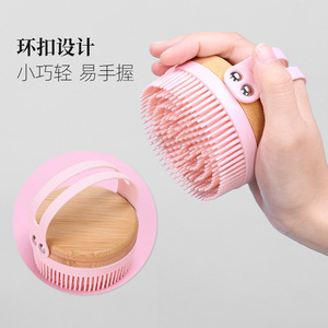 Cepillo para champú para bebés, cerdas suaves de silicona, masaje, baño, ducha, para bebés de 0 a 12 meses, verde claro - Product Image 4