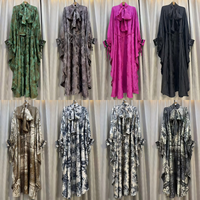 Robe Abaya du Moyen-Orient, Kaftan ample et modeste, rétro, printemps-été, mode féminine, imprimé géométrique, robe longue pour le Ramadan, maxi