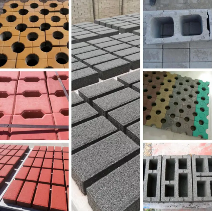 Blok semen semi otomatis untuk mesin pembuat bata beton berongga