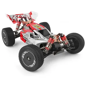 Carro elétrico de metal 4wd liga 60 km/h, brinquedo de alta velocidade rc buggy 1:14 wltoy atualizado, metal l 144001