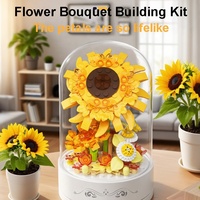 Bouquet de fleurs Kit de blocs de construction bricolage fleur briques modèle Construction jouet pour toujours fleur décorée Collection avec cache-poussière