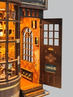 Puzzle en bois 3D et kit de maison miniature à construire soi-même - Modèle de niche à livres personnalisée, ensemble de maison en bois, échelle 1:32, blocs de construction, jouet éducatif