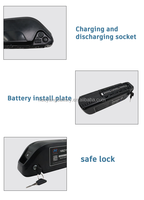 Batterie longue portée Hailong Shark Case pour vélo électrique 48V10.4Ah, pack de batteries au lithium 18650, 1000 cycles