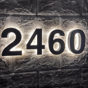 Numero civico solare, numero civico personalizzato, segnale di indirizzo luminoso, numero civico in metallo, numero luminoso indirizzo personalizzato - Product Image 2