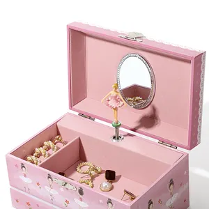 Portagioie Musicale per Bambina con Tema Ballerina Rotante, Scatola Musicale per Gioielli con Set di Gioielli - Product Image 5