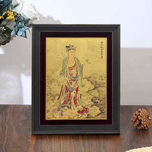 Cadre photo en bois <span class=keywords><strong>foncé</strong></span> avec passe-partout en velours rouge, support de présentation pour art bouddhiste, décoration de bureau et de maison, cadre de table - Product Image 2