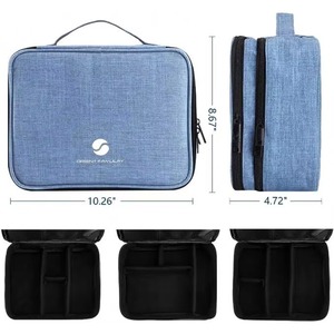 BSCI Factory Extra Large Electronics Organizer Travel Case, Double Layer Large Capacity Carrying Case with Shoulder Strap - Product Image 4