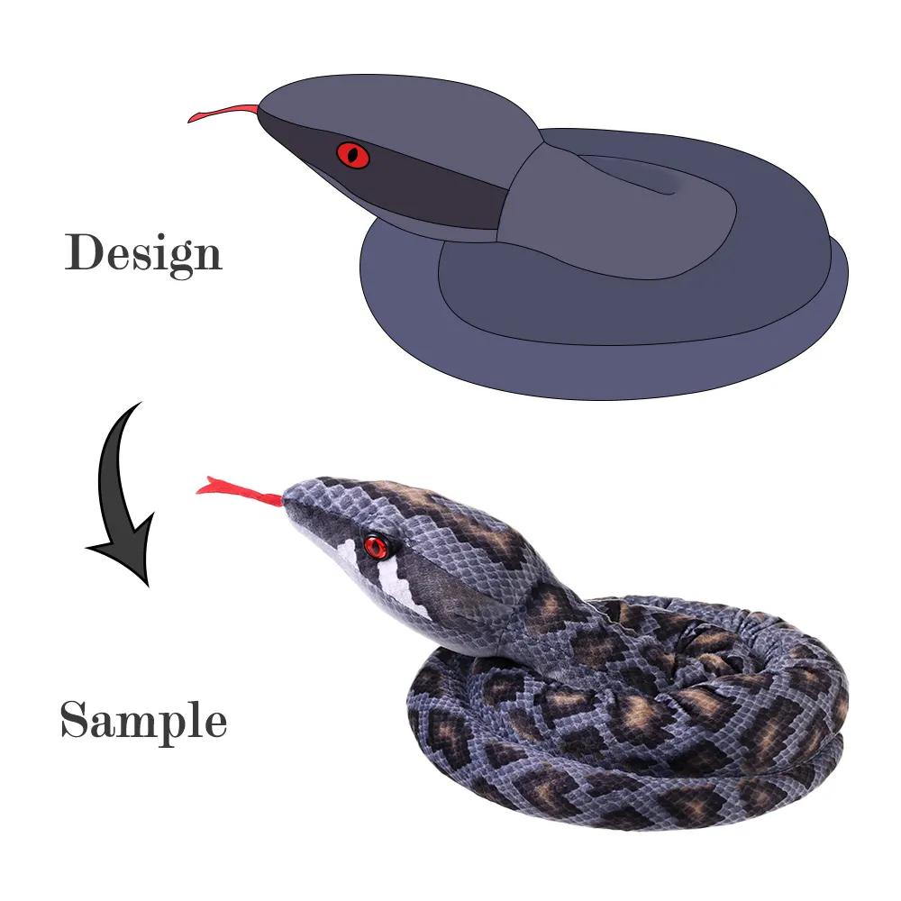 Customized Toys Photos of Wild Animals Images Plush Toy Snake Custom Design Simulation Plushies