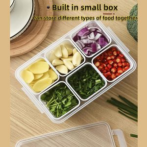 Boîte de rangement pour légumes et fruits, amovible, pour oignon, gingembre, ail, rectangulaire, avec drain, en plastique moulé par injection, pour la cuisine - Product Image 4