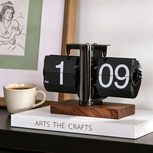 Automatic Flip <b>Clock</b> Retro Mechanical Desk <b>Table</b> <b>Clock</b> Digital Display for Living Room Desktop Decor - Product Image 1