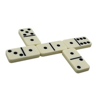 Dominos couleur avec points noirs, ensemble de jeu avec étui en cuir PU noir, populaire double six dominos