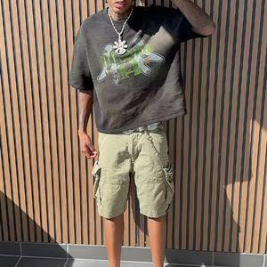 Camiseta de Hombre 100% Algodón Tejido, Estilo Vintage, Oversize, Lavado Ácido, Desgastada, con Logotipo Personalizado, Impresión Digital de Verano, Secado Rápido - Product Image 4