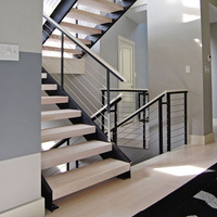 HIMOWAY Poteau de garde-corps à câbles en acier inoxydable de qualité supérieure pour escalier de terrasse, extérieur et intérieur, DIY, 42" 36"