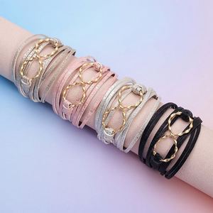 Cord Leather <b>Bracelet</b> Seamless Best Seller Nickel-free Vacuum Plating Holiday Gift for Women Lightweight Comfort Fit - Product Image 4
