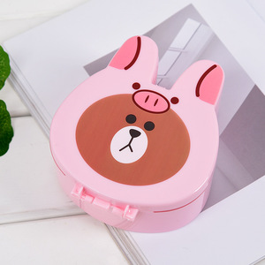 Cartoon Rabbit Cosmetic Box Round <b>Foldable</b> Kids Toy Organizer Storage Container for Jewelry Hair Accessories - Product Image 2