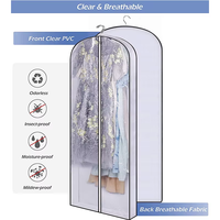 Sacs à vêtements suspendus anti-poussière en tissu non tissé personnalisables pour placard sac de rangement transparent pour vêtements