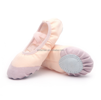 Chaussons de ballet à semelle souple bon marché d'usine chaussures de danse sans cordon de serrage pour enfants filles