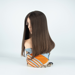 Venta al por mayor de fábrica: Peluca Sheitel de cabello humano ruso 100%, con encaje frontal, capas microfinas, color natural, atada a mano para mujeres judías. - Product Image 1