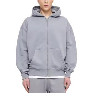 Ensemble sweat-shirt et pantalon de survêtement pour homme, sweat-shirt à capuche zippé en molleton français 500 g/m², sweat-shirt à capuche zippé court, personnalisable - Product Image 1