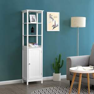 Gabinete de piso, gabinete de almacenamiento de baño multifuncional con estante de 3 niveles, torre de lino independiente, - Product Image 6