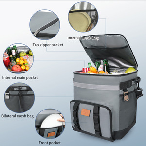 Sac <span class=keywords><strong>isotherme</strong></span> roulant en cuir moderne, nouvelle collection, pour pique-nique extérieur, glacière de voiture grande capacité <span class=keywords><strong>à</strong></span> roulettes - Product Image 4