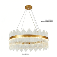 Lustre suspendu en cristal de verre de luxe 120W certifié SAA, luminaire de plafond pour appartement