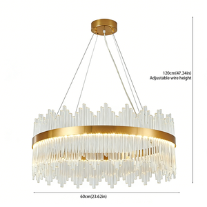 Lustre suspendu en cristal de verre de luxe 120W certifié SAA, luminaire de plafond pour appartement - Product Image 2