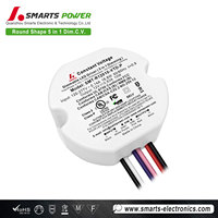 Driver LED Dimmable 5-en-1 Triac et 0-10V, Forme Ronde Compacte, 12V 24V 10W, Sans Scintillement, Protection Complète, Éclairage Intérieur