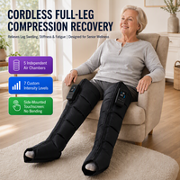 Masseur à compression d'air pour les jambes Carevo sans fil, rechargeable par USB, pour le bien-être des seniors - Soulage les gonflements, la raideur et la fatigue des jambes