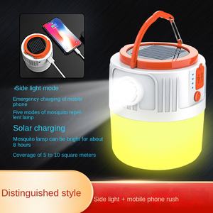 Linterna colgante para acampar al aire libre con energía solar portátil con carga USB impermeable con cargador de teléfono - Product Image 3