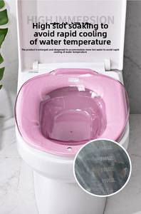 Baño de asiento para asiento de inodoro, lavabo plegable para el cuidado posparto, bañera de asiento para suavizar y limpiar las hemorroides vaginales y anales - Product Image 2