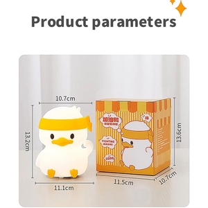 Luz Nocturna RGB para niños, luces de regalo de cumpleaños y Navidad, decoración recargable, lámpara de noche de dormitorio para niños, pato de la <span class=keywords><strong>buena</strong></span> <span class=keywords><strong>suerte</strong></span> - Product Image 6
