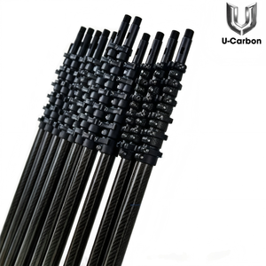 Perche télescopique en fibre de carbone U-<span class=keywords><strong>Carbon</strong></span> avec système de verrouillage à bascule, légère et extensible, pour le sauvetage aquatique, le sauvetage incendie et le nettoyage de panneaux solaires - Product Image 1