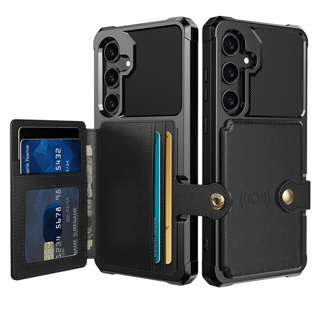 Thickened Anti-fall Flip-top Card Slot Leather Back Phone Cover Case for Samsung Galaxy S26 S25 FE A17