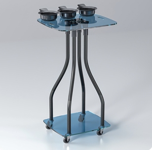 Luxury-lite acrylic hair salon color bowl tray stand salon <b>tool</b> cart with colored bowls beauty cart - Product Image 3