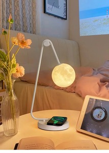 โคมไฟตั้งโต๊ะอัจฉริยะป้องกันดวงตา พร้อมพอร์ต USB ชาร์จไร้สายสำหรับโทรศัพท์มือถือ โคมไฟ LED ดีไซน์สร้างสรรค์ขนาดเล็ก - Product Image 6