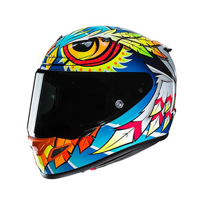 Casco Integrale per Moto Hjc Rpha 12 XS in Fibra Composita Arancione Blu Giallo Fluorescente Rosso - Product Image 1