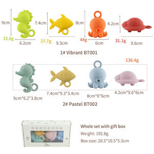 Juego de Juguetes de Baño para Animales Libres de BPA - Juguetes de Agua de Silicona Suave de Grado Alimenticio para Bebés y Niños, Personalizables, Lindos y Perfectos para Jugar en la Bañera - Product Image 1