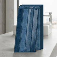 Autocollant de carrelage 3D bleu cobalt à coller, 4,72x9,68 pouces, étanche, en gel 3D, pour crédence de cuisine domestique