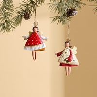 Weihnachtsbaum-Dekoration Bestseller Amerikanischer Vintage-Stil Handbemalte Antik-Look Zinn Weihnachtsengel Anhänger Ornamente Feiertagsdekoration
