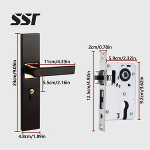 กุญแจล็อคประตูห้องไม้เนื้อแข็งแบบเรียบง่าย ทันสมัย สำหรับห้องนอน - Product Image 1