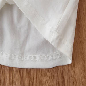 Venta al por Mayor de Conjuntos de Ropa para Niños, Estilo Nuevo, Camisetas Blancas Lisas y Vestido Largo Amarillo - Product Image 4