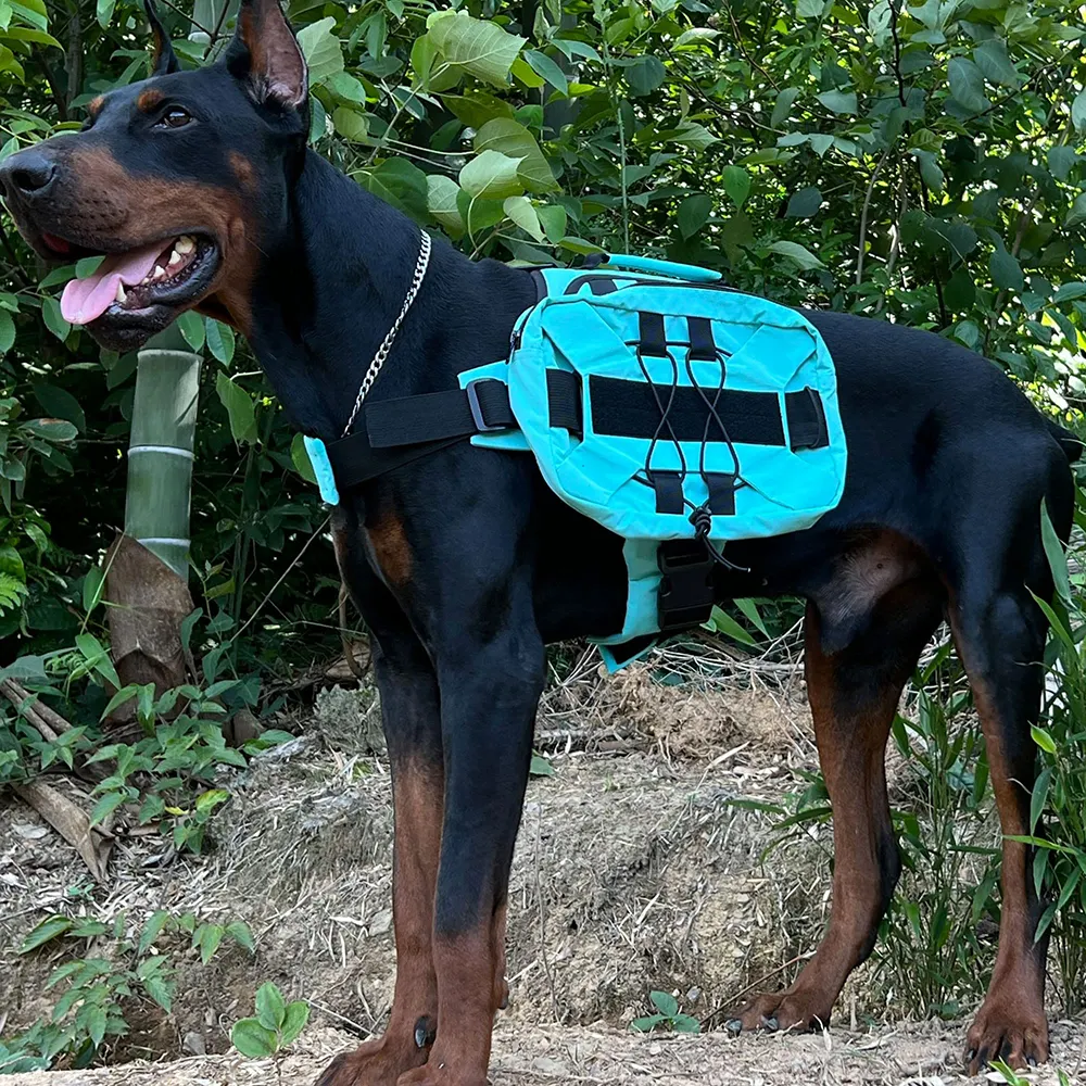 QQgift custom logo Dog Backpack for Hiking Multifunctional Dog Day Pack Zippered Travel Dog Saddle Bag Outdoor Hiking Backpack