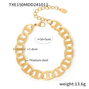 Collar de Joyería de Moda Impermeable de Alta Calidad, Chapado en Oro de 18K, Cadena de Acero Inoxidable con Eslabones de Nariz de Cerdo para Mujer - Product Image 2