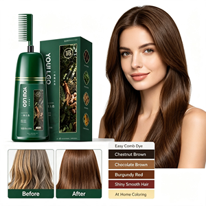 ChuYan Private Label Permanent Dye <b>Shampoo</b> with Comb Applicator Ammonia Free Natural Herbal Hair Color Wholesale - Product Image 1