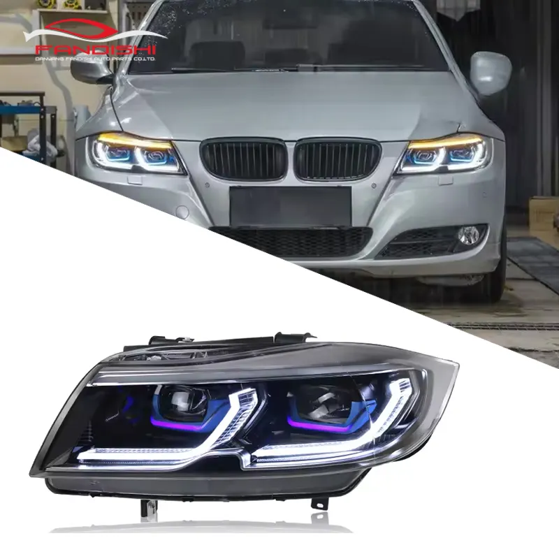 Farol LED atualizado para BMW Série 3 E90 2005-2012 Plug and Play, lâmpada frontal acessórios
