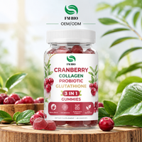 Private label bulk fruitgummies met cranberry, collageen, glutathion, probiotica, aangepaste smaak, verpakking, groothandel