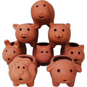 Pot de fleurs <span class=keywords><strong>en</strong></span> <span class=keywords><strong>terre</strong></span> <span class=keywords><strong>cuite</strong></span> <span class=keywords><strong>en</strong></span> forme de chat amusant - Product Image 2